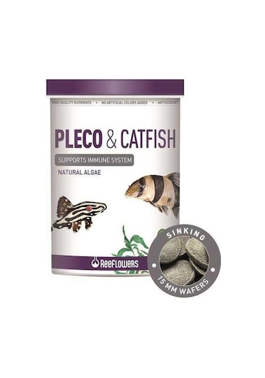 Reeflowers Pleco & Catfish Çöpçü Vatoz Kedi Balık Yemi Hap Form 15 MM 1 L