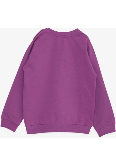 Breeze Kız Çocuk Sweatshirt Cepli Çiçek Baskılı 1-4 Yaş, Eflatun-eflatun Eflatun