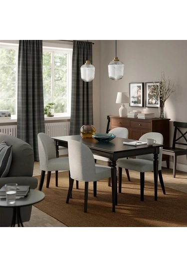 Ikea Siyah Sağlam Yemek Masası - Açılır Yemek Masası