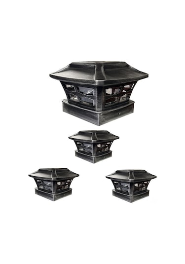 Mufunye Güneş Enerjili 4 İnçlu Antik Bronz Bahçe Direk Lambası - 6-12 Saat Sürekli Aydınlatma, Kolay Kurulum, İki Renk Seçeneği