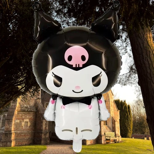 Folyo Balon Kuromi 80x50 Cm Siyah Büyük Doğum Günü Balonu Çok Renkli