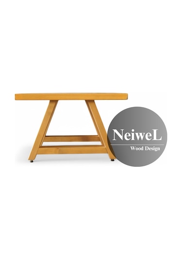 Neiwel Arawel Doğal Ahşap Sehpa-90-90 Açık Ceviz