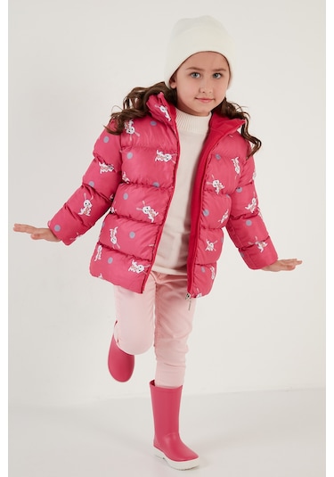 Lela Ekstra Dolgulu Içi Yumuşak Polarlı Kapüşonlu Şişme Kız Çocuk Mont 5763001 Fuşya