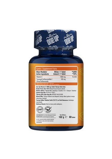 One Up C Vitamini 1000 Mg 60 Tablet Aromasiz