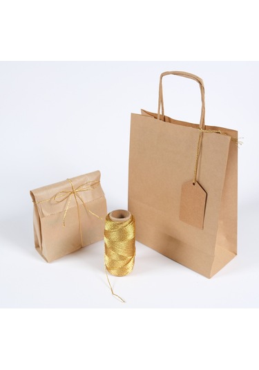 Altın Renkli Dekoratif İp - 100 M, Hediye Paketleme, Süsleme Ve El İşi Malzemesi, Dıy İpi