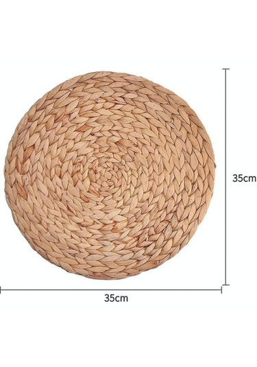 6'lı Amerikan Servis Hasır Supla Bambu Büyük Amerikan Servis Bej