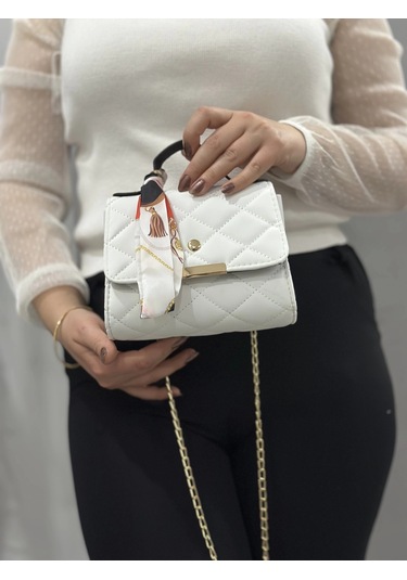 Biçomi Beyaz Cilt Zoje Çanta Beyaz