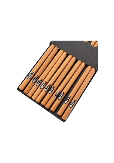 Small Fish 5 Pairs El Yapımı Doğal Bambu Ahşap Çubuklarını Sağlıklı Çin Karbonizasyon Çubuklarını Yeniden Kullanılabilir Suşi Gıda Sopa Sofra Seti Small Fish