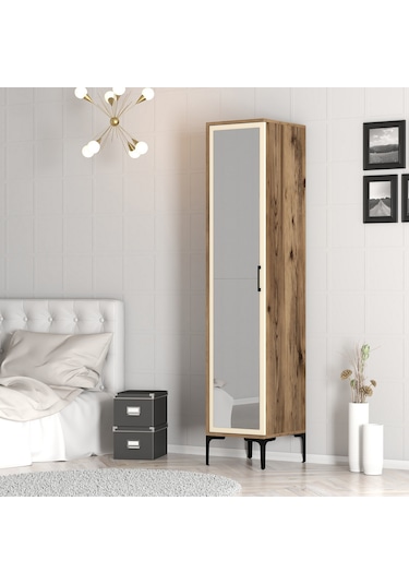 Variant Kumsal 1 Kapılı R Gardrop - Ceviz / Krem