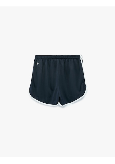 Koton Beli Bağcıklı Rahat Kalıp Biyeli Spor Mini Şort Lacivert 6sak40436nk