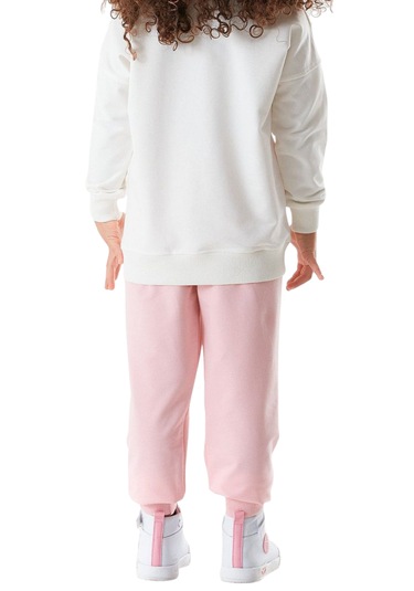 Kız Çocuk Ayıcık Yazı Desenli Ekru Renk Eşofman Takımı