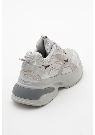 Marron Gümüş Gri Kadın Spor Sneakers Gri - Gümüş