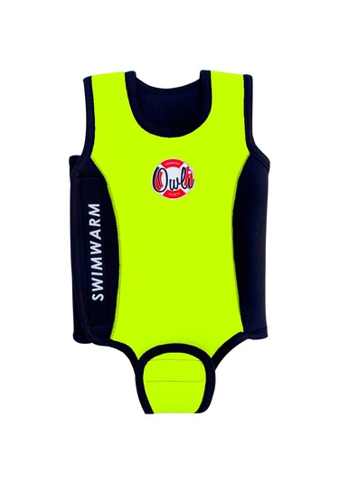 Owli Swimwarm Üşütmeyen Bebek Mayosu Neon Sarı - Siyah 001
