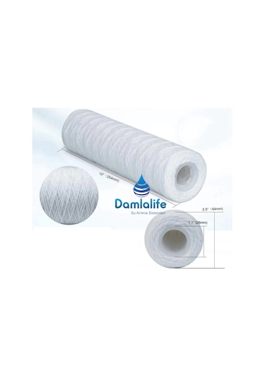10" Inç Iplik 5 Micron Sediment Sargı Ip Tortu Filtre