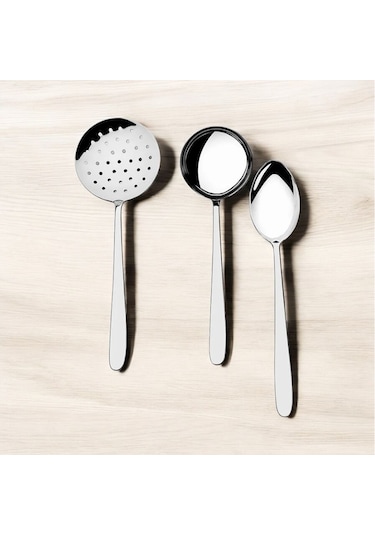Nehir Sultan Servis Kaşık Kepçe Kevgir Seti Takımı - 3 Lü Servis Seti