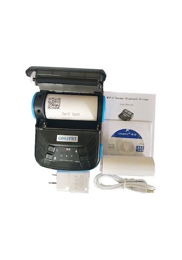 CBTxGlobal MTP-3 3" 80 MM Fiş Yazıcısı + 1 Rulo Termal Kağıt Mavi