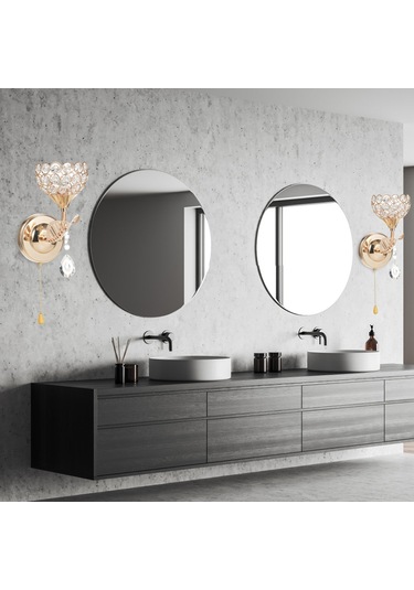 Ximistore9 Modern Metal Kristal Duvar Lambası, Yatak Başı Ve Koridor Aydınlatma, Çekmeli Anahtarlı, E26 Soket, 110v-130v Siyah