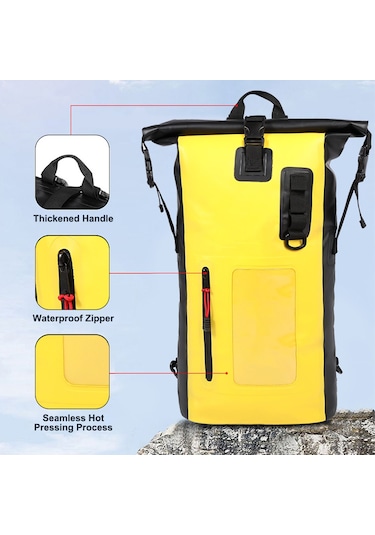 Lemestar 30l Su Geçirmez Spor Sırt Çantası - Kuru-ıslak Ayrımı, Telefon Penceresi Ve Kanca İle - Kamp, Akvaryum, Kayak İçin Mavi Mavi