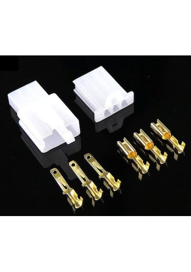 3 Pinli Tesisat Konnektörü - Tesisat Soketi (Otomobil Vs) 5 Adet