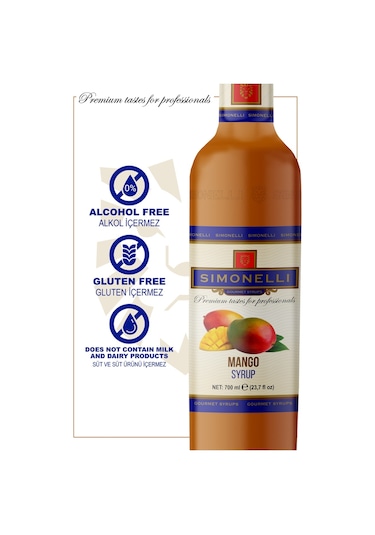 Simoenlli Kahve Şurubu Mango Aromalı 700 ML + Pompa Simonelli