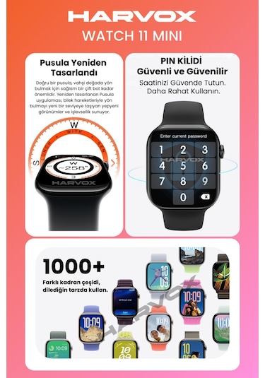 Harvox Watch 11 Mini Akıllı Saat Hediye Dolu Kutu Içeriği 2 Kordon Bileklik Ve Fular Hediyeli Harvox Watch 11 Mini Akıllı Saat Hediye Dolu Kutu Içeriği 2 Kordon Bileklik Ve Fular Hediyeli