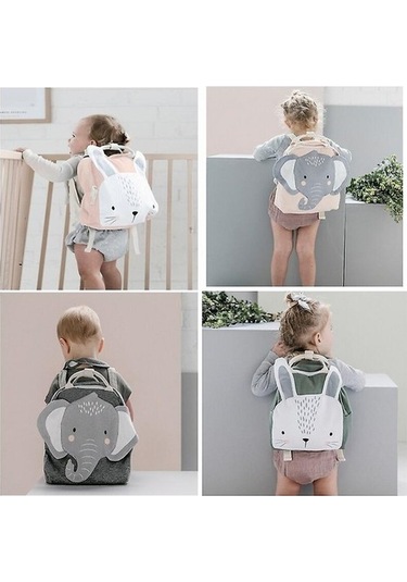 Çocuk Sırt Çantası Yürüyor Çocuklar Okul Çantası Sırt Çantası Bebek Çocuklar Için Sevimli Okul Çantası Erkek Kız Işık Çantası Tavşan Kelebek Aslan Çanta 2rıudl Gri