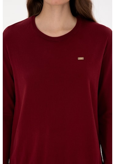 U.S. Polo Assn. Kadın Bordo Bisiklet Yaka Basic Kazak 50313579-VR014