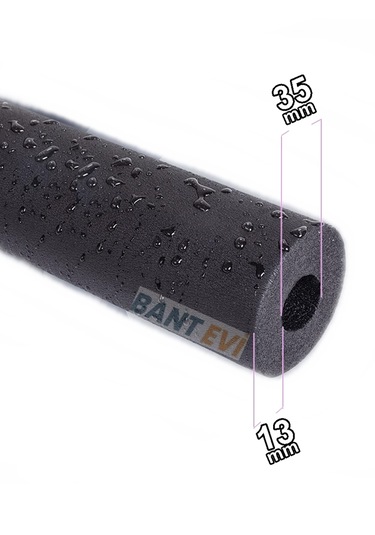 Kauçuk Boru İzolasyonu 1" İç Çap 35mm, 13mm Et Kalınlık, 2mt Boy