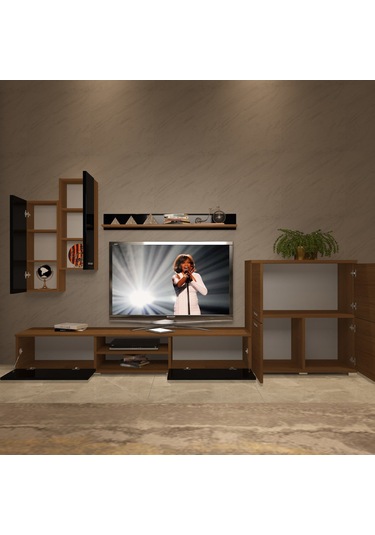 Decoraktiv Eko 6 Mdf Dvd Tv Ünitesi Tv Sehpası Ceviz - Siyah