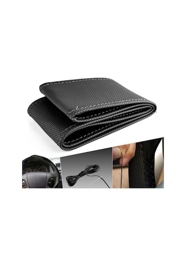 Otokılıfcı Sarmalı Dikmeli Noktalı Model Deri Direksiyon Kılıfı