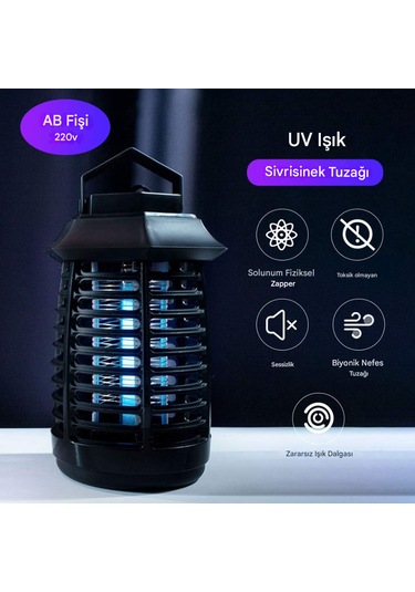 Elektrikli Böcek Öldürücü Sivrisinek Kovucuelektronik Ampul Lamba Siyah