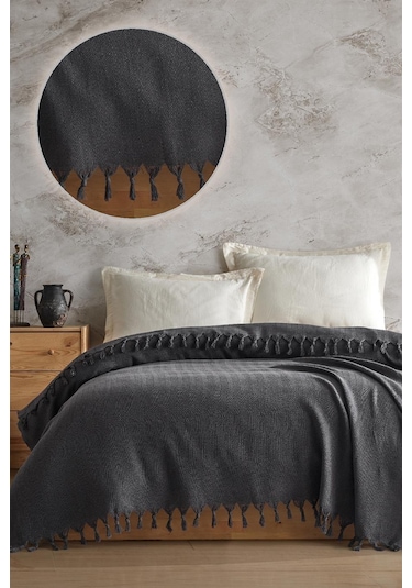Viaden Berlino Çift Kişilik Pike 200 x 230 CM - Füme