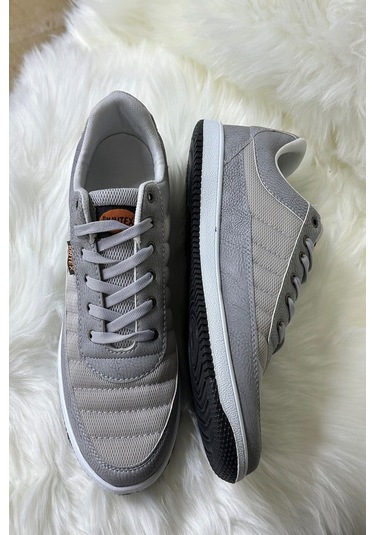 Günlük Erkek Sneaker Bağcıklı Hafif Rahat Fileli Hava Alabilen Yürüyüş Spor Ayakkabısı 014 Buz - Buz