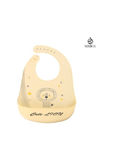 Bej Renk Sevimli Aslan Desenli Silikon Önlük