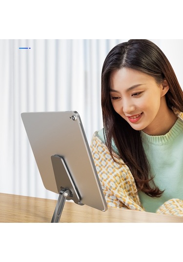 Cbtx Alüminyum Alaşımlı Masaüstü Tablet Standı Açısı Ayarlanabilir Katlanır Cep Telefonu Tutucu Braketi - Gümüş