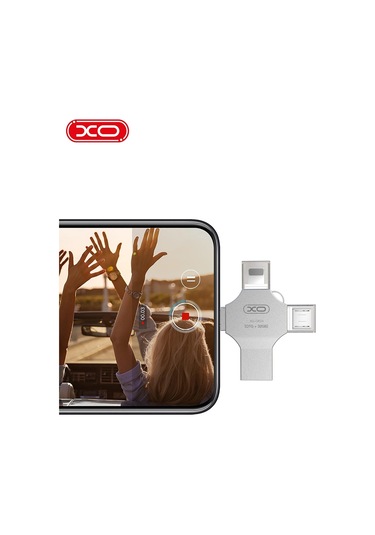 Dk04 32gb 4 İn 1 Flash Bellek Usb-a Micro Lightning Type-c Apple Uyumlu iPhone Android  Metal Flash Drive