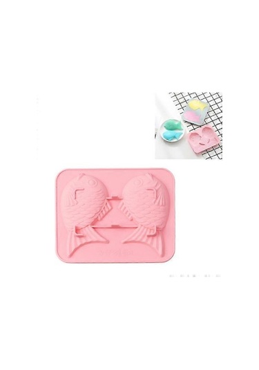 6 Adet Çipura Silikon Pişirme Aracı Karikatür Kek Buz Tepsisi Kalıbı Pembe Çok Renkli