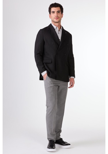 Dufy Siyah Erkek Ceket - Slim Fit Siyah