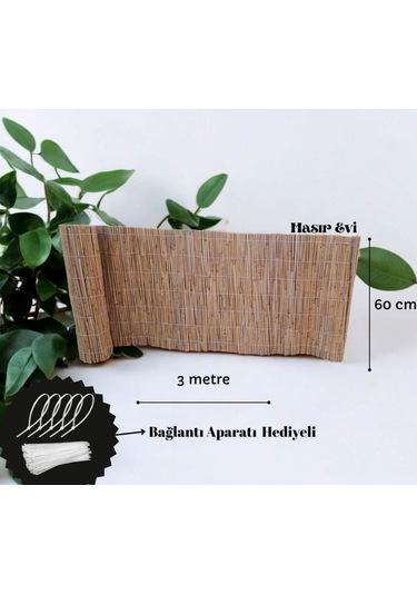 60 Cm X 3 Metre Kamış Hasır Balkon Çiti