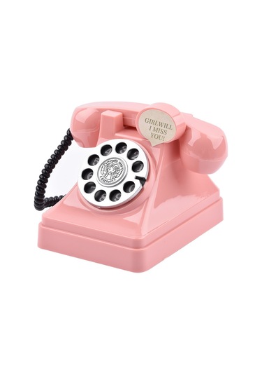 Yaozixa Küçük Boy Kırmızı Telefon Şeklinde Plastik Kumbara - Para Tasarrufu Ve Dekoratif Heykel -招财狗 Desenli Hediye Öğesi