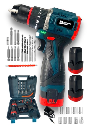 Dynamic Tech DT-84 Çift Akülü Kömürsüz Darbeli Şarjlı Matkap