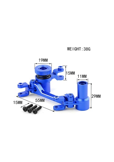 Youtek Traxxas Udr 1/7 Rc Araba İçin Metal Direksiyon Komponenti Mavi - Bjm398 8543 Yükseltme Parçası