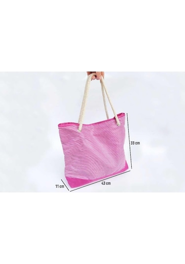 Pazar Çantası Alışveriş Çantası Plaj Çantası Günlük El Çantası Pembe