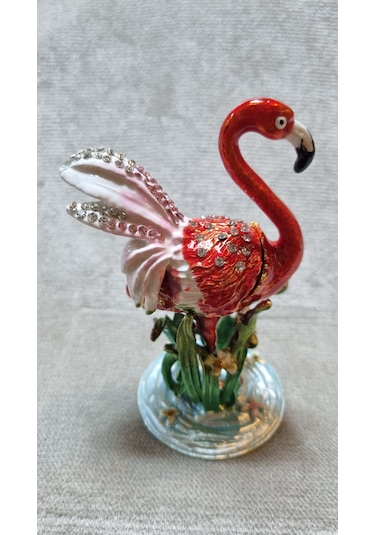 Zirkon Taşlı Flamingo Kutu Biblo 001