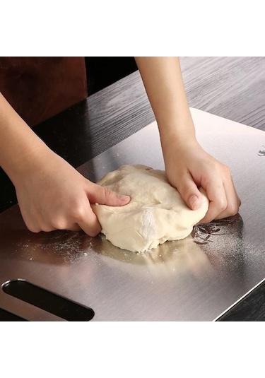 Novahub 1 Adet 39x28cm Paslanmaz Çelik Kesme Tahtası - Mutfak Aracı - Doğrama Tahtası - Ev Kullanımı İçin Diğer