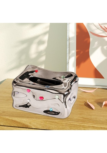 Suntek İskandinav Tarzı Yüz Tuvalet Kağıdı Rafı Gümüş Gümüş