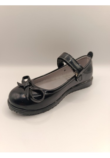 Kız Çocuk Rugan Kaydırmaz Taban Babet Siyah