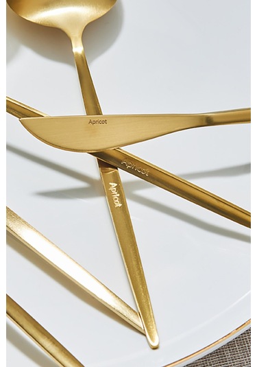Apricot Faro Matte Gold 24 Parça 6 Kişilik Çatal Kaşık Bıçak Kutulu