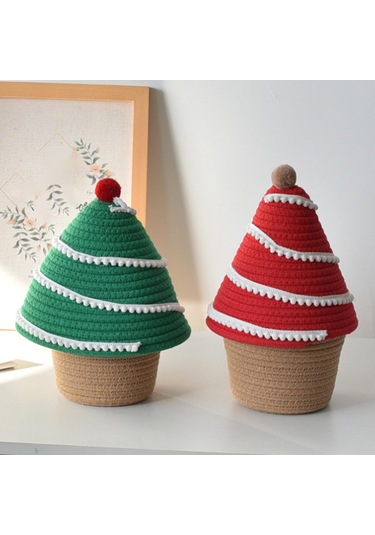 Suntek Kapaklı Saklama Sepeti Küçük Halat Yatak Odası Yeşil