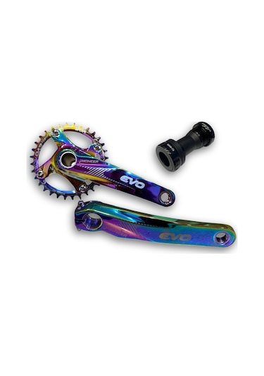 Evo Pioneer 34t Rainbow Hollowtech Göbek Tek Yaprak Aynakol Çok Renkli
